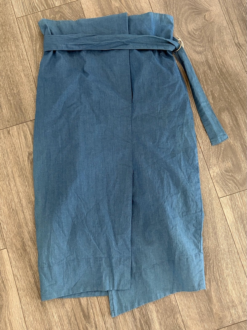 OTTO Teal-Blue Paperbag Waist Pencil Skirt with D-Ring Belt